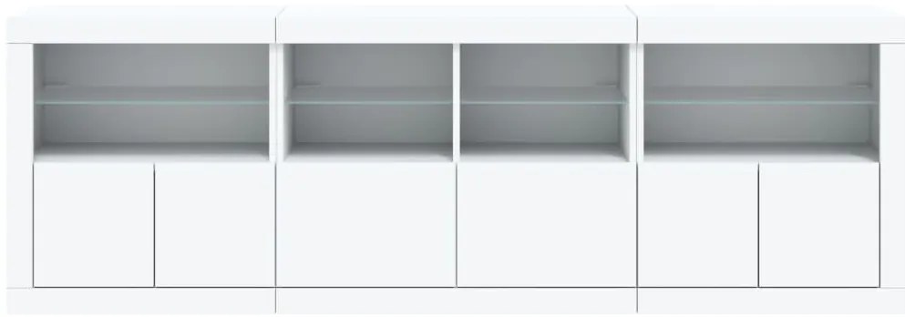vidaXL Μπουφές με Φώτα LED Λευκός 202 x 37 x 67 εκ.