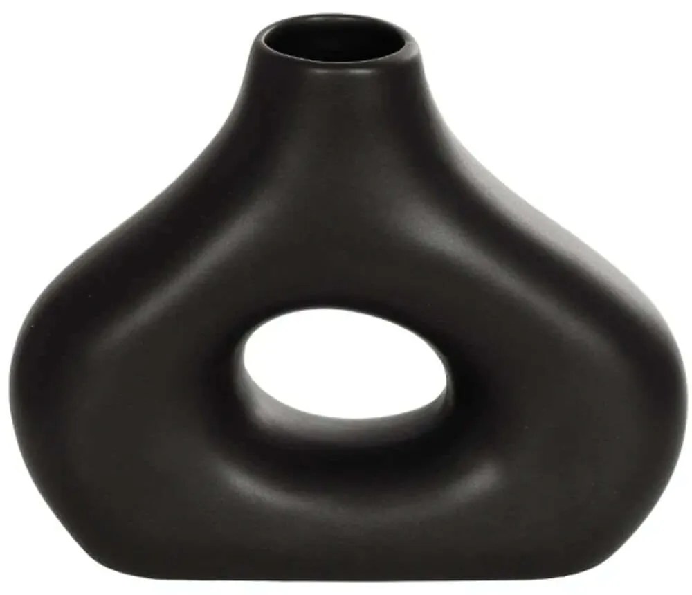 Βάζο Horizon 21252 18x6x15cm Black GloboStar Κεραμικό