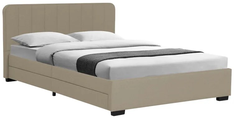 Intrahome Κρεβάτι Veloty Intrahome ύφασμα μπεζ με συρτάρια 150x200εκ | SKU: INTRAPA-345111124
