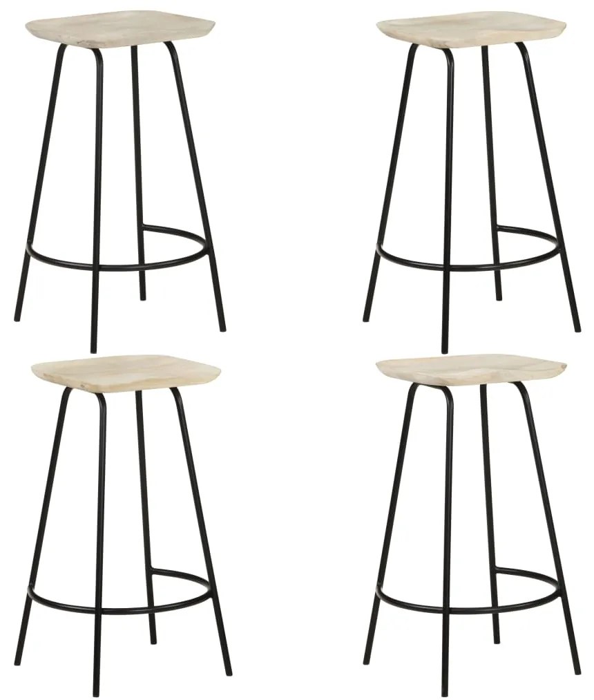 vidaXL Σκαμπό Μπαρ 4 τεμ. από Μασίφ Ξύλο Μάνγκο