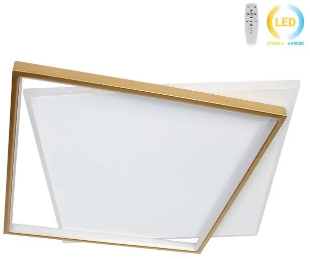 Φωτιστικό οροφής LED 68W 50Χ46Χ5 εκ. χρυσό με controller - GLOBOBOX 602174-602174-Χρυσό 602174
