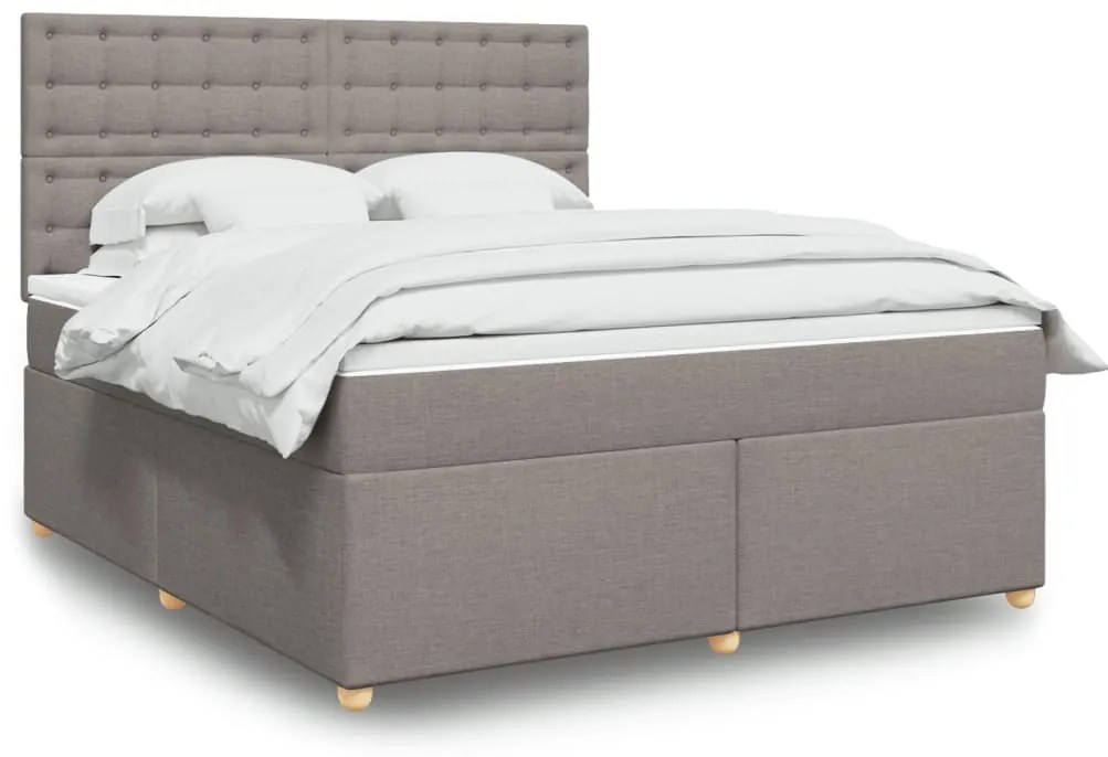 vidaXL Κρεβάτι Boxspring με Στρώμα Taupe 180x200 εκ. Υφασμάτινο