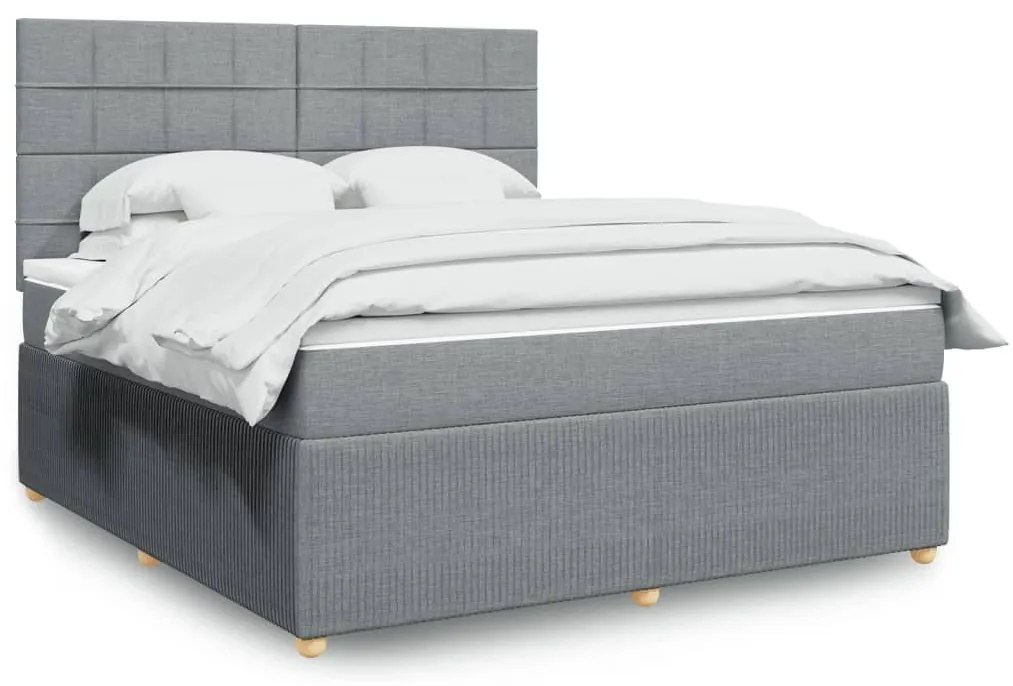 ΚΡΕΒΑΤΙ BOXSPRING ΜΕ ΣΤΡΩΜΑ ΑΝΟΙΧΤΟ ΓΚΡΙ 180X200 ΕΚ. ΥΦΑΣΜΑΤΙΝΟ 3294435