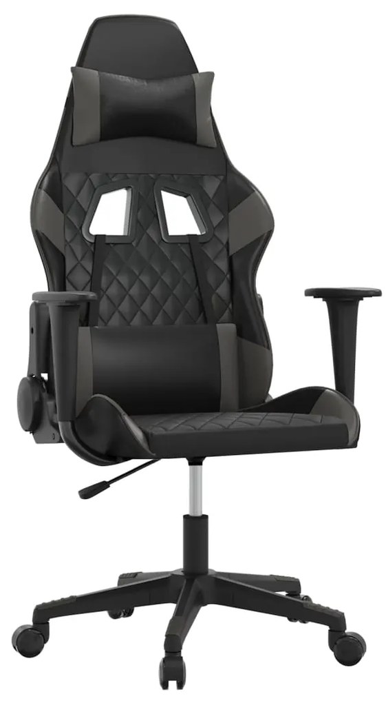 vidaXL Καρέκλα Gaming Μαύρο/Γκρι από Συνθετικό Δέρμα