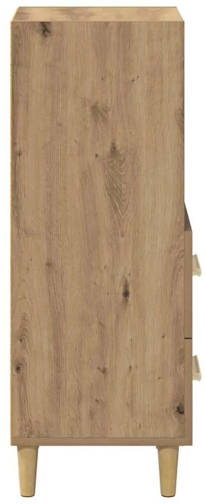 vidaXL Πλαϊνό γραφείο με συρτάρι artisan δρυς 34 x 34.5 x 90 εκ