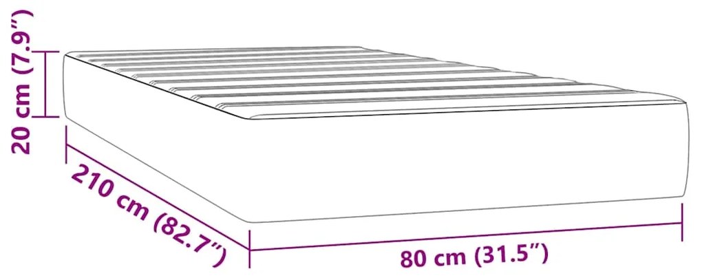 vidaXL Στρώμα με Pocket Springs Σκούρο Πράσινο 80x210x20 εκ. Βελούδινο