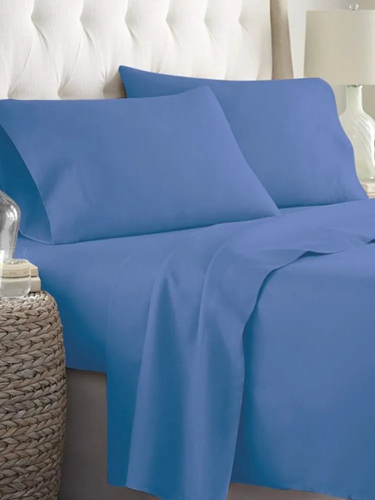 Σεντόνια Διπλά 200x270 Σετ 4 τεμ. Sunshine Cotton Feelings 28 - Blue 151-54-9
