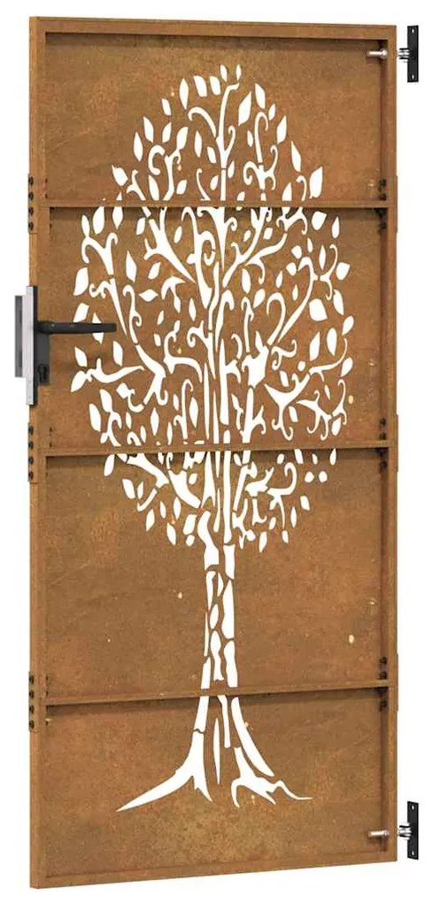 vidaXL Πόρτα Κήπου με Σχέδιο Δέντρου από Ατσάλι Corten 85 x 200 εκ.