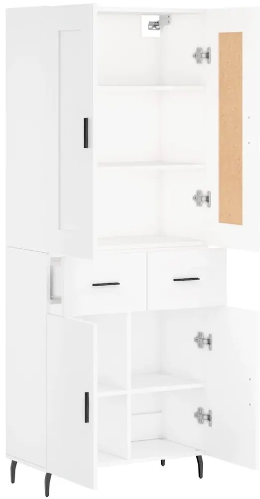 vidaXL Ντουλάπι Λευκό 69,5x34x180 εκ. από Επεξεργασμένο Ξύλο