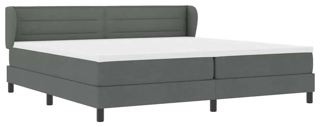 vidaXL Κρεβάτι box spring με στρώμα Σκούρο γκρι 200 x 200 cm ύφασμα