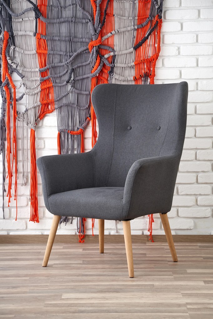 COTTO leisure chair, color: dark grey DIOMMI V-CH-COTTO-FOT-C.POPIEL