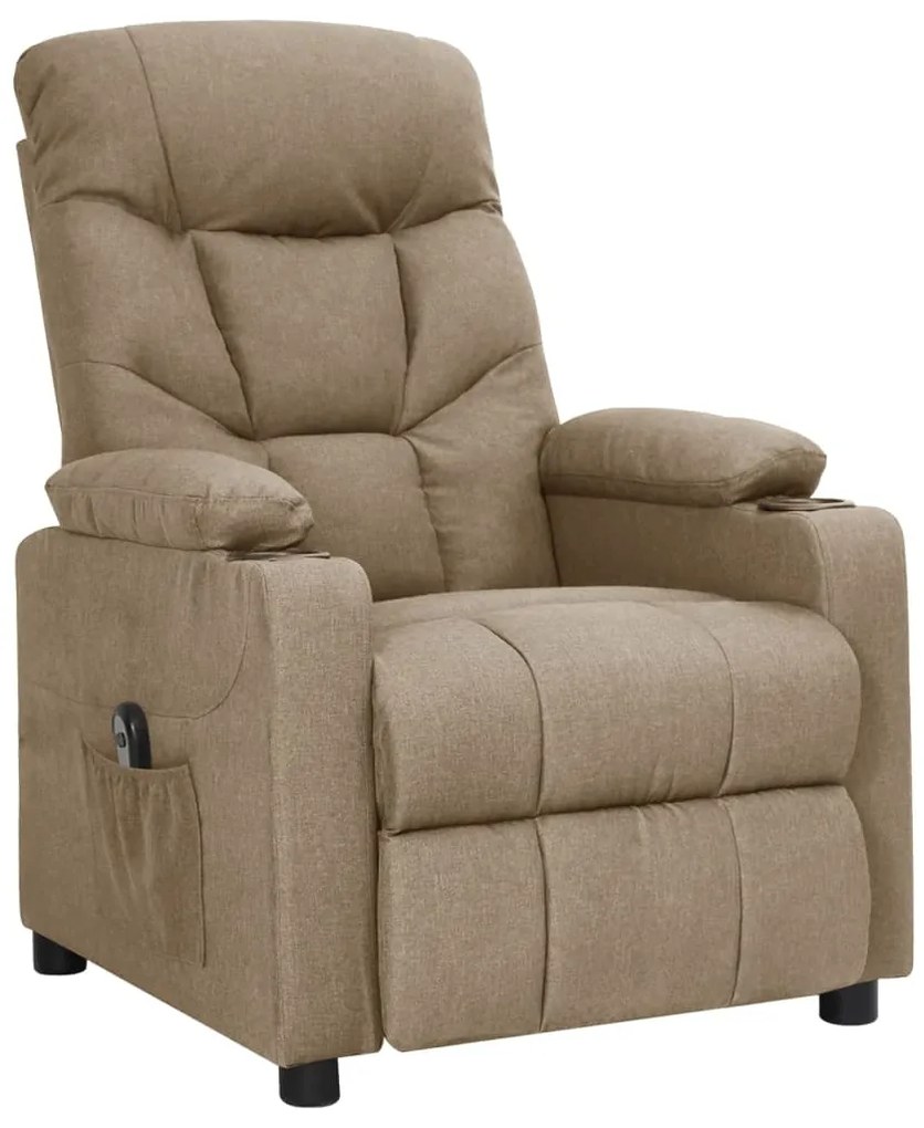 vidaXL Πολυθρόνα Ανακλινόμενη Ηλεκτρική Taupe Υφασμάτινη
