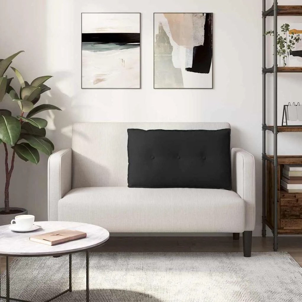 vidaXL Μαξιλάρι Πλάτης Μαύρο 80 x 50 cm Ύφασμα Μικροΐνας