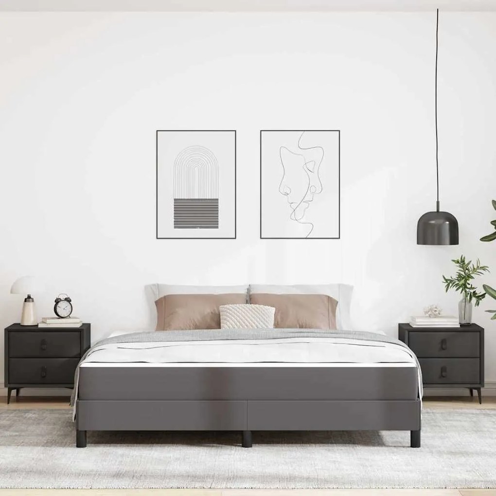 vidaXL Κρεβάτι Άλλο Γκρι 180 x 200 cm Τεχνητό δέρμα