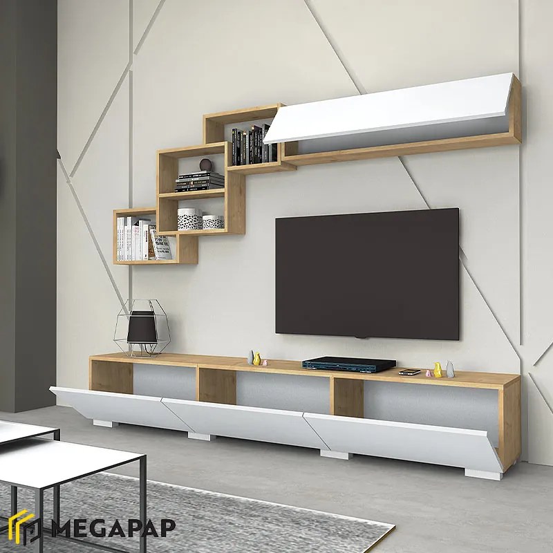 ΣΥΝΘΕΣΗ ΤΗΛΕΟΡΑΣΗΣ FREE MEGAPAP ΧΡΩΜΑ ΛΕΥΚΟ - SONOMA 210X35X38ΕΚ.