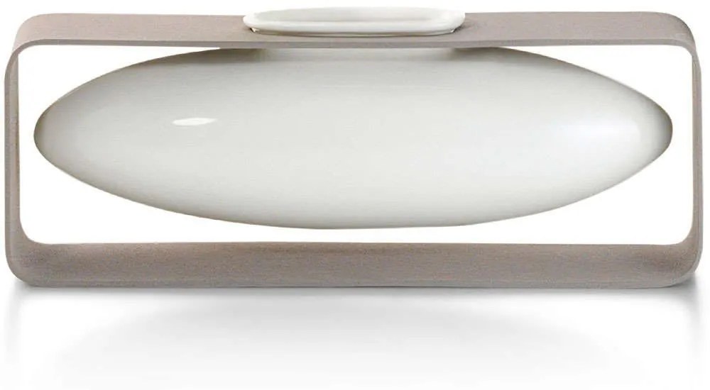 Βάζο Float 123168 25,4x5x7,6cm Beige-White Philippi Ατσάλι,Πορσελάνη
