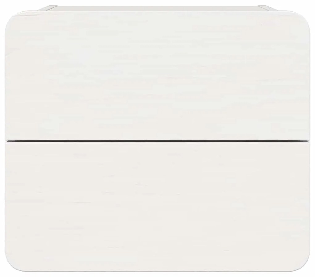 vidaXL Κομοδίνο 2 pcs Λευκό 39 x 34 x 33 εκ. Μασίφ ξύλο πεύκου