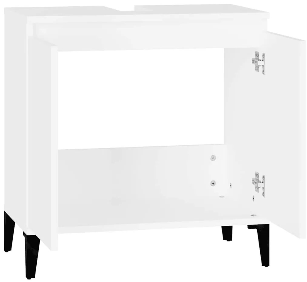 vidaXL Ντουλάπι Νιπτήρα Λευκό 58 x 33 x 60 εκ. από Επεξεργασμένο Ξύλο