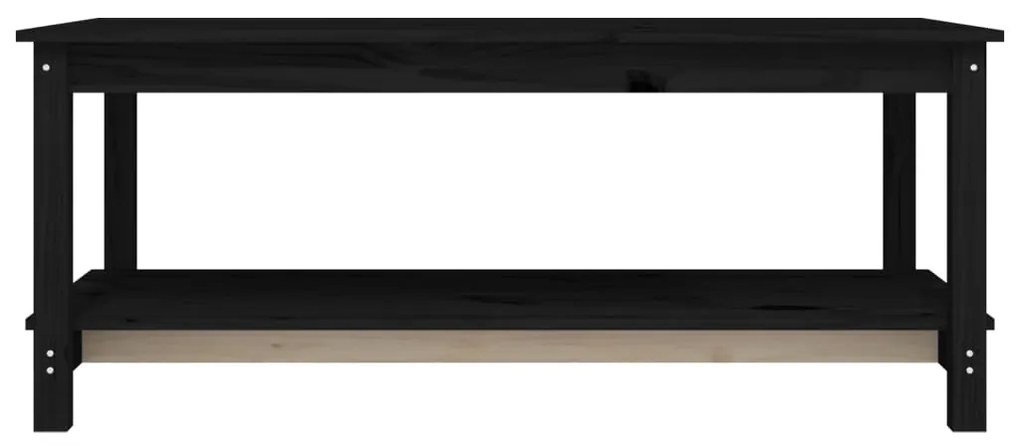 vidaXL Τραπεζάκι Σαλονιού Μαύρο 110x55x45 εκ. από Μασίφ Ξύλο Πεύκου