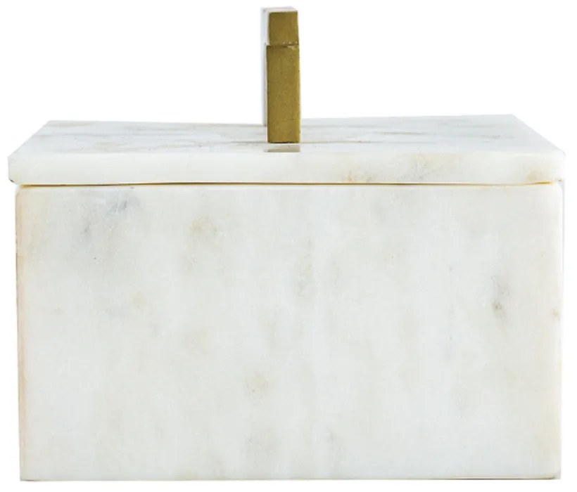 Artekko Marble Box Κοσμηματοθήκη Κουτί Διακοσμητικό Μάρμαρο Μέταλλο Λευκό Χρυσό (18x12.5x11)cm