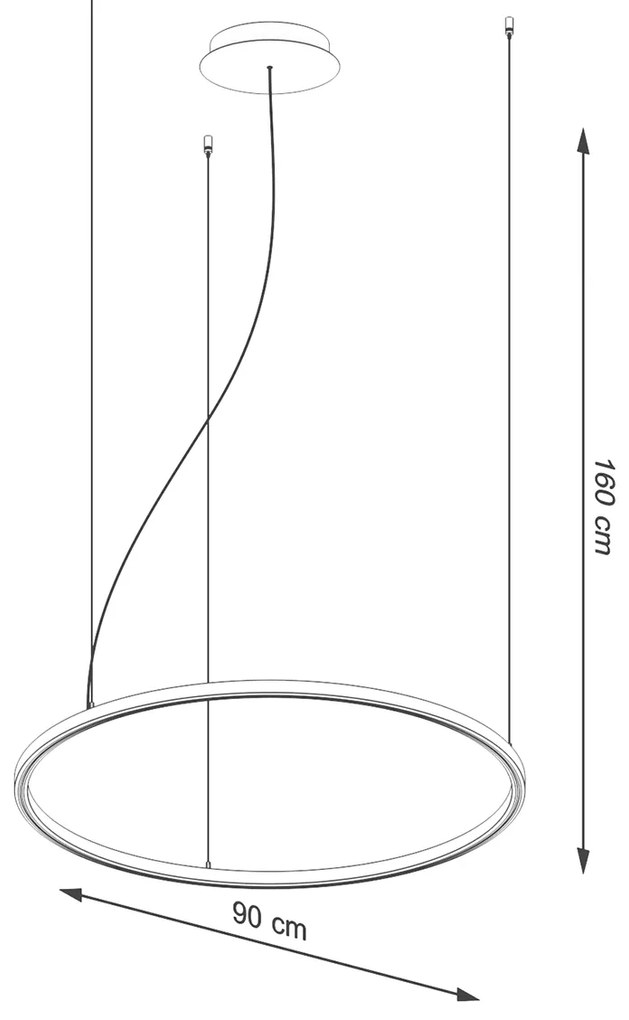 Πολυέλαιος Risa 1,1xLED/57w, Χρώμα μαύρος