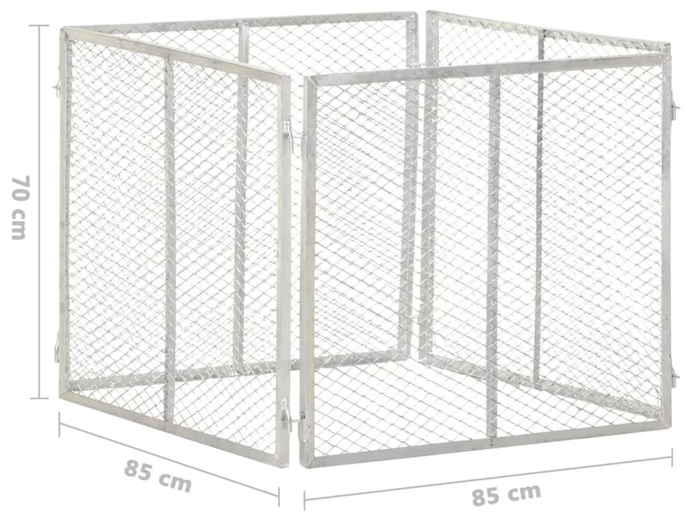 vidaXL Κομποστοποιητής Κήπου 85 x 85 x 70 εκ. Γαλβανισμένος Σίδηρος
