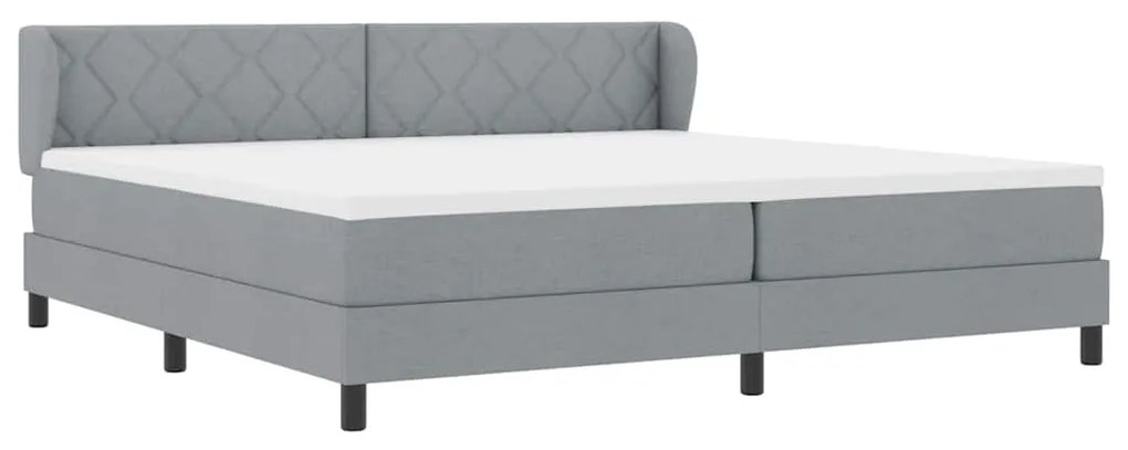 vidaXL Κρεβάτι με ελατήρια με στρώμα Ανοιχτό γκρι 200 x 200 cm ύφασμα