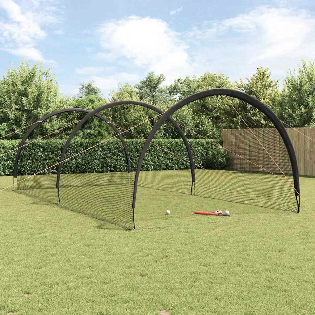 vidaXL Μπέιζμπολ & Σόφτμπολ Μαύρο 702 x 369,5 x 243,5 cm Πολυεστέρας