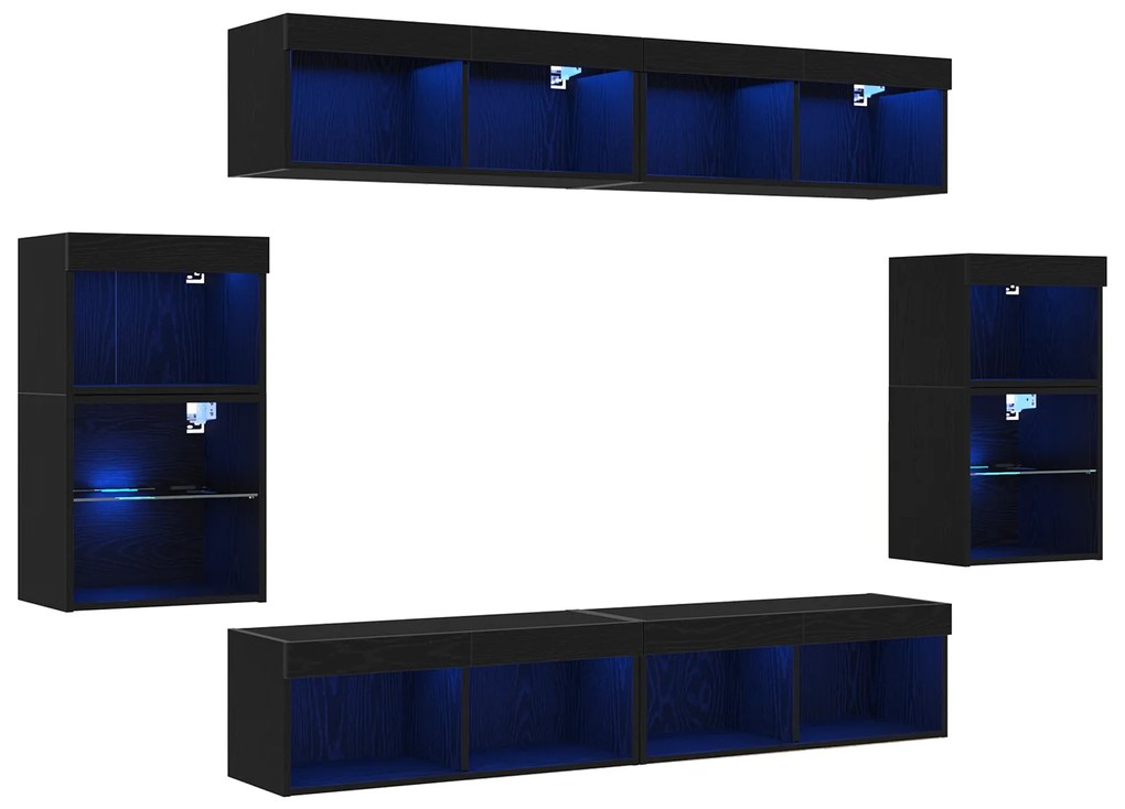 vidaXL Κρεμαστά ράφια 2 τμχ Μαύρη βελανιδιά 40x28,5x40 εκ. Ξύλο Επεξεργασμένης