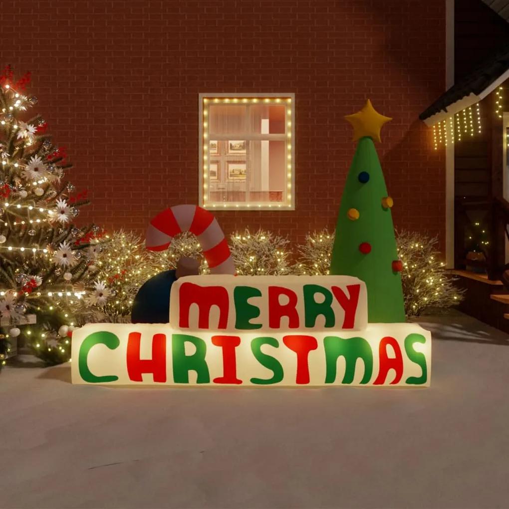 vidaXL Διακοσμητικό Φουσκωτό Merry Christmas με LED 197 εκ.