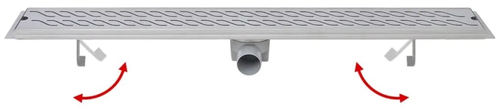 vidaXL Σιφόνι Ντουζιέρας Γραμμικό με Κύματα 930x140 χιλ. Ανοξ. Ατσάλι