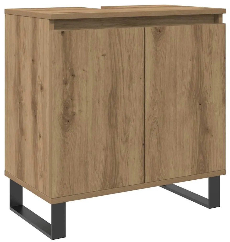 vidaXL Ντουλάπι Μπάνιου Δρυς τεχνίτης 58 x 33 x 60 εκ από Επεξεργ Ξύλο