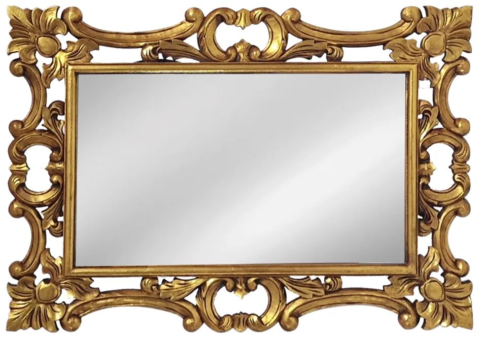 Artekko Mirroki Ξύλινος Χρυσός Σκαλιστός Καθρέπτης Τοίχου (100x70)cm - 667-4033-A - 667-4033-A