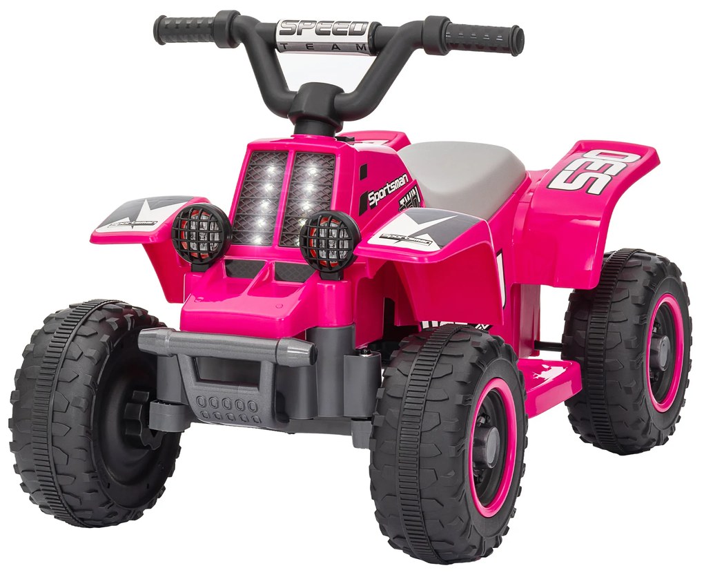 AIYAPLAY Ηλεκτρικό Τετράτροχο Ποδήλατο για Παιδιά, με μπαταρία, κίνηση εμπρός και πίσω, φώτα LED, 18-36 μηνών, Ροζ