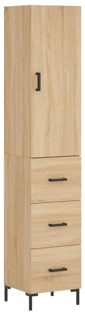 vidaXL Μπουφές Sonoma δρυς 34,5 x 34 x 180 εκ. από Επεξεργασμένο Ξύλο