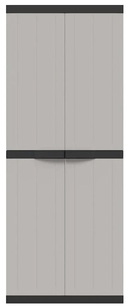 vidaXL Ντουλάπι Αποθ. Εξ. Χώρου Γκρι/Μαύρο 65x37x165εκ. Πολυπροπυλένιο