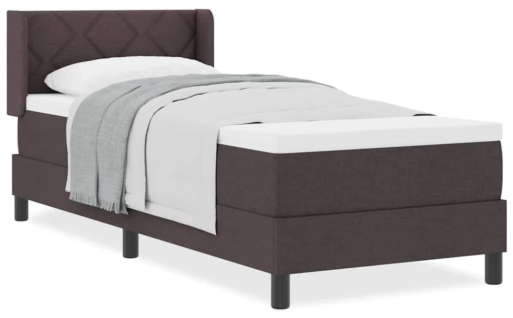 vidaXL Κρεβάτι box spring με στρώμα με στρώμα Σκούρο Καφέ 80 x 200 cm