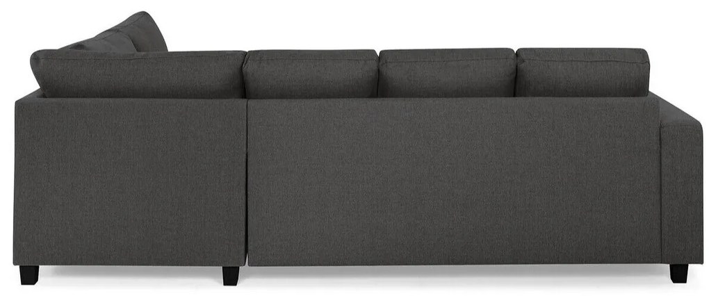 Γωνιακός Καναπές Scandinavian Choice C154, Σκούρο γκρι, Μαύρο, 254x194x82cm, Πόδια: Πλαστική ύλη | Epipla1.gr