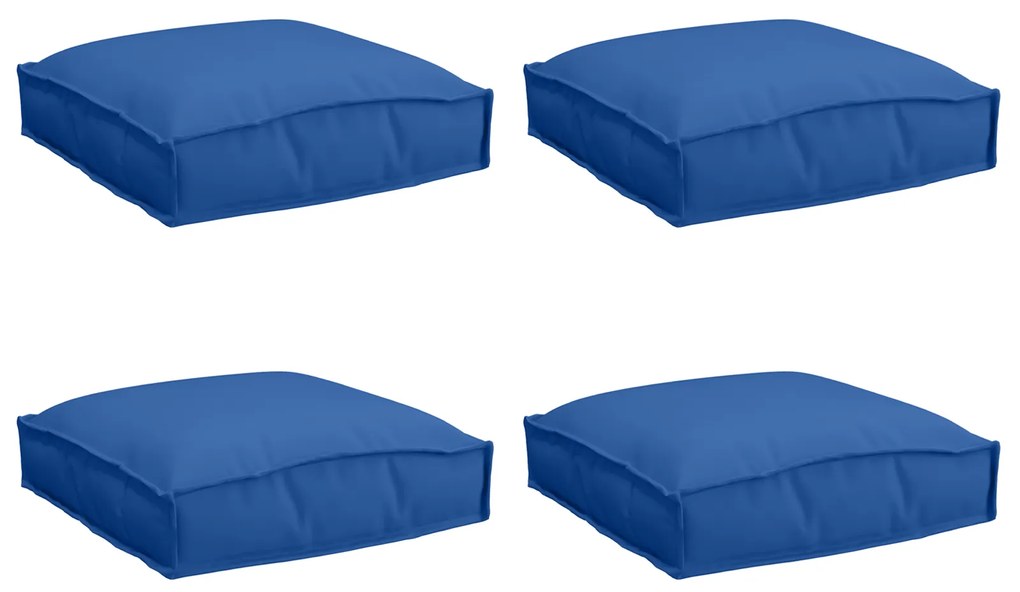 vidaXL Μαξιλάρι παλέτας για κάθισμα 4 pcs Μπλε Ρουά 40 x 40 x 8 εκ.