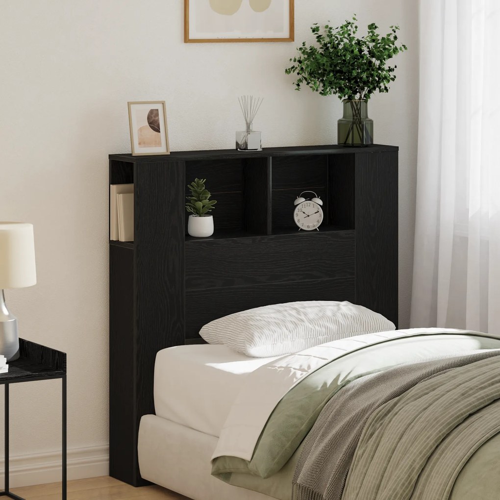 vidaXL Κεφαλάρι Ντουλάπα Μαύρη Δρυς 100x19x104.5 εκ. Φτιαγμένο από Επεξεργασμένο Ξύλο