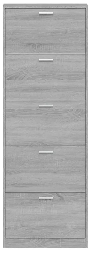 vidaXL Παπουτσοθήκη Γκρι Sonoma 59x17x169 εκ. από Επεξεργασμένο Ξύλο