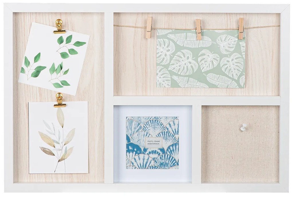 Photo Θήκη Rectangular "Imago" Acrilic Mdf Ecru Λευκό PU 48x3x32cm-05161298