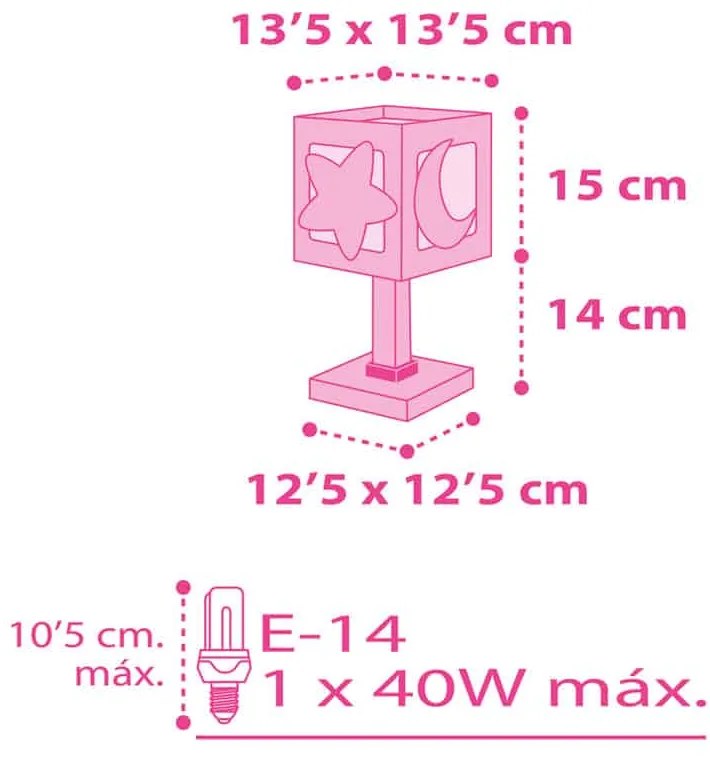 MoonLight Pink κομοδίνου παιδικό φωτιστικό (63231[S]) - 63231S - 63231S
