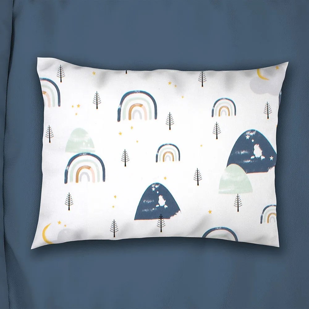 Μαξιλαροθήκη Παιδική Rainbow 574 White-Blue DimCol 35X45 35x45cm 100% Βαμβάκι