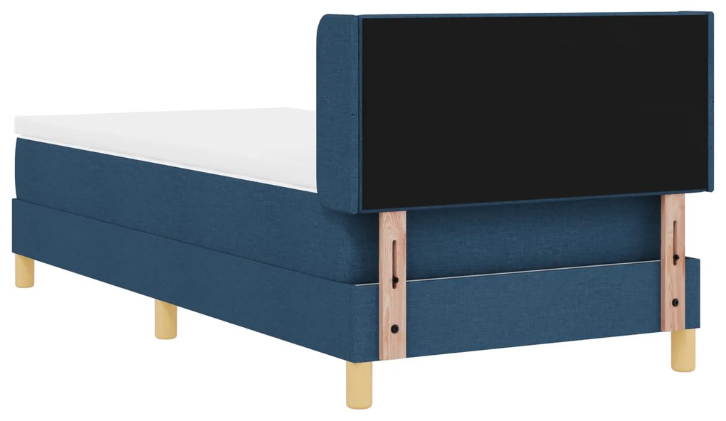 vidaXL Κρεβάτι Box Spring με Στρώμα σε Μπλε, 90 x 200 εκ, Υφάσμα