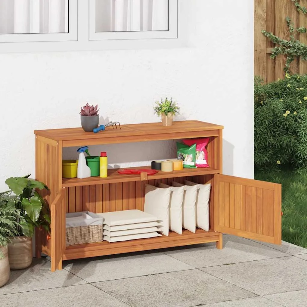 vidaXL Τραπέζι Κονσόλα Κήπου 110 x 35 x 75 εκ. από Μασίφ Ξύλο Ακακίας
