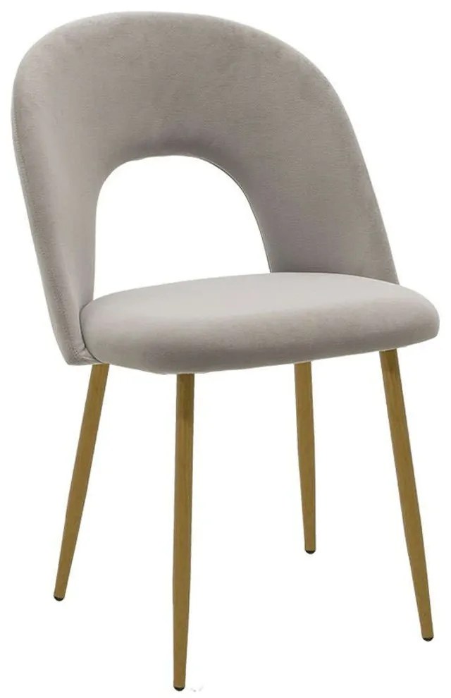 Καρέκλα Jonah 101-000082 55x57x85cm Grey-Natural Βελούδο, Μέταλλο
