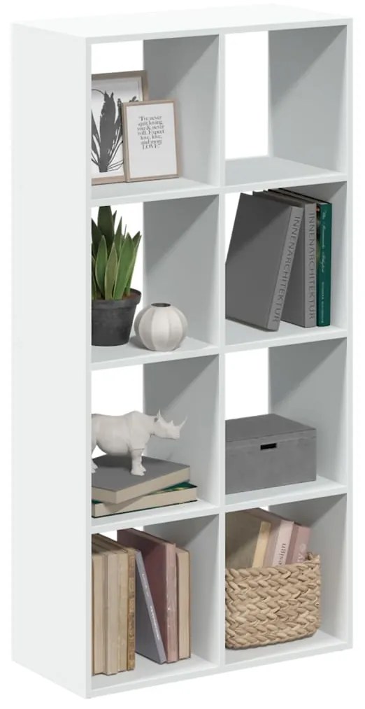 Βιβλιοθήκη Διαχωριστικού Δωματίου Λευκό 69,5 x 29 x 137,5 εκ. από Τεχνητό Ξύλο