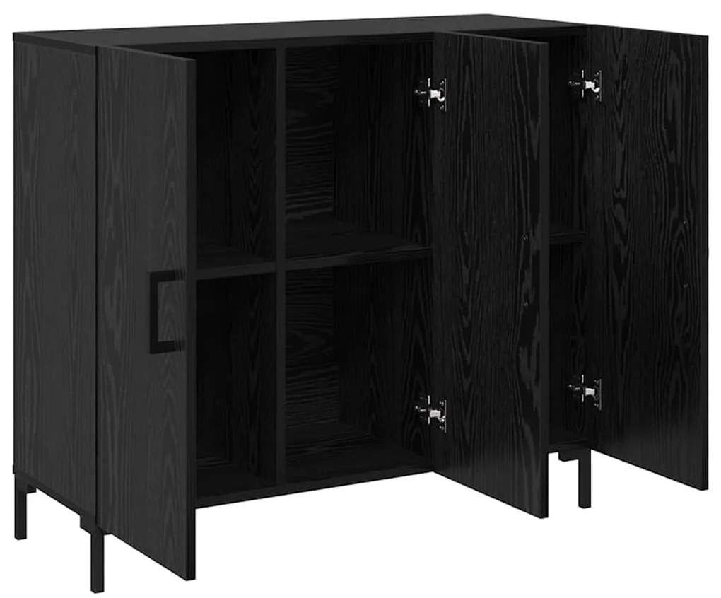 vidaXL Πλαϊνό γραφείο Μαύρο 90 x 34 x 80 εκ. Επεξεργασμένο ξύλο