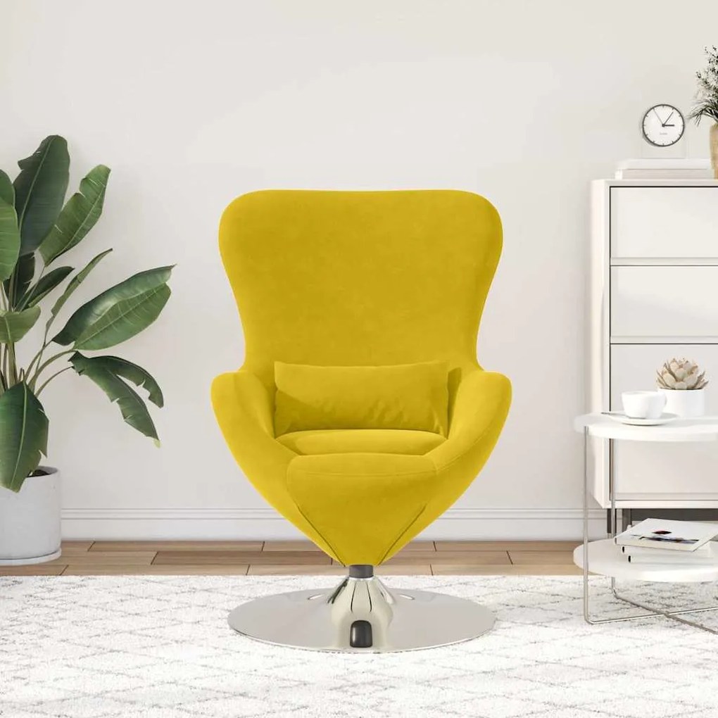 vidaXL Κάθισμα-αυγό Κίτρινο 63 x 73 x 90 εκ Βελούδο